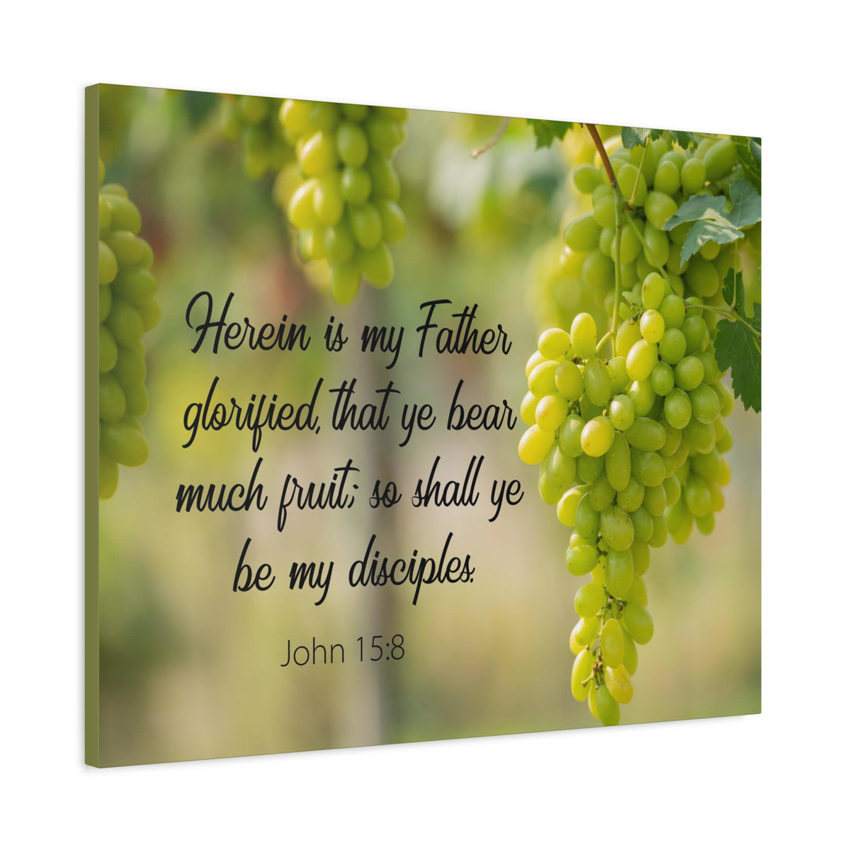 Scripture Canvas Herein is My Father 15:8 Christian Wall Art Bible Verse Print Ready to Hang