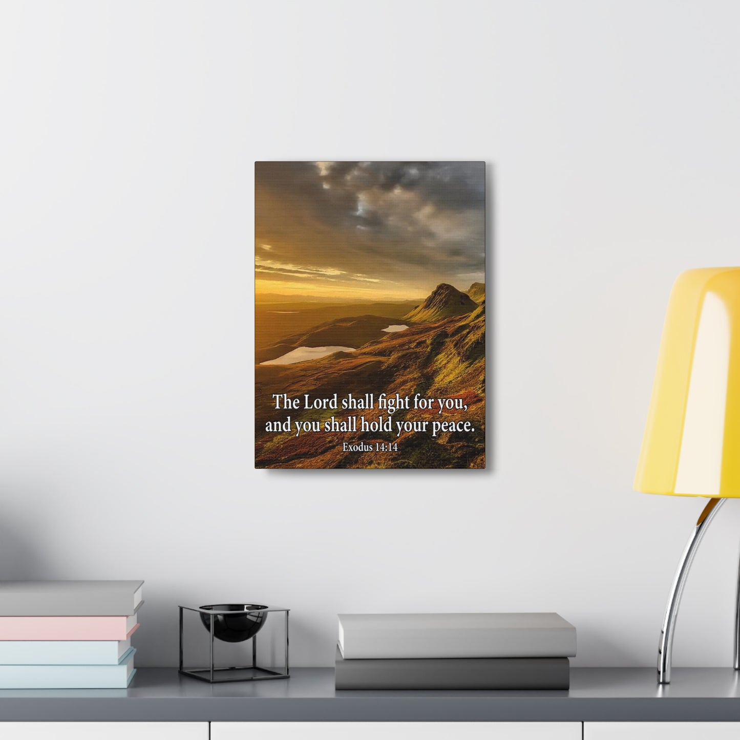 The Lord Shall Fight For You Romans 8:31 Christian Wall Art Bible Verse Print Ready to Hang
