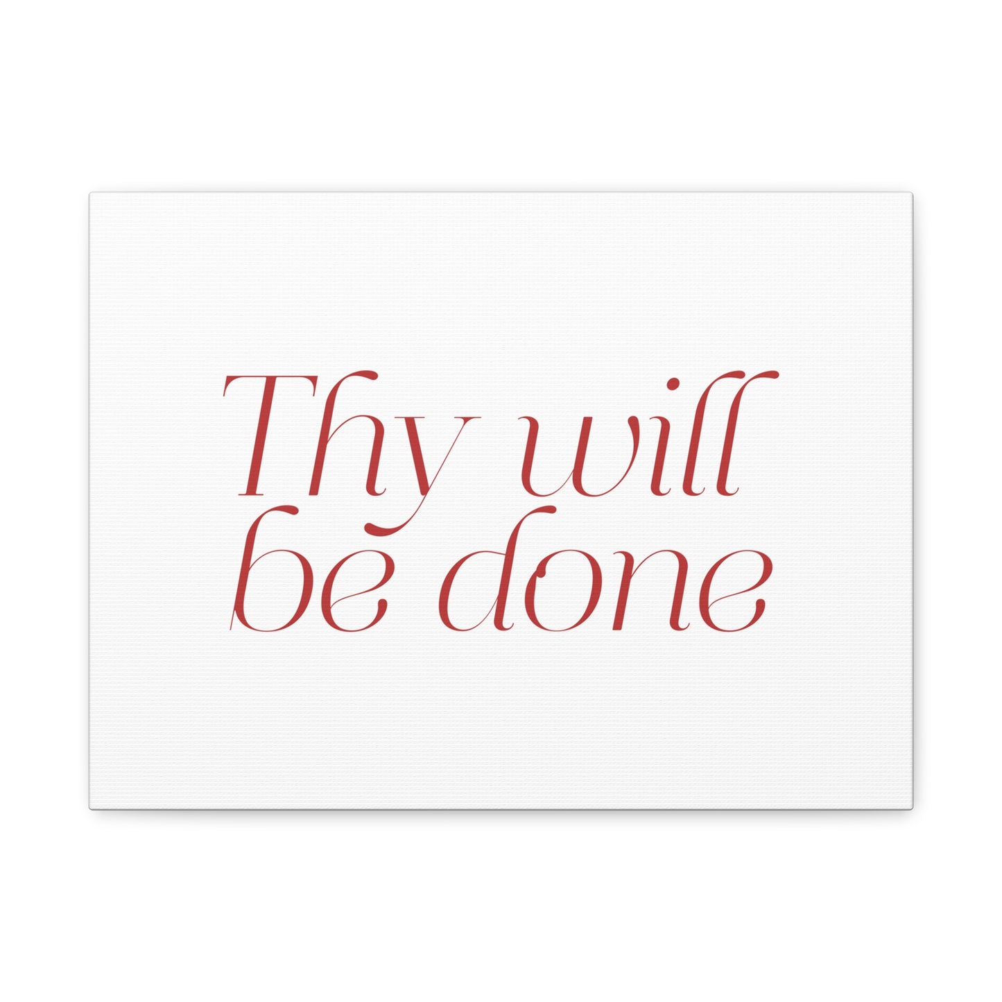 Thy Will Be Done Dark Red Bible Verse Canvas Christian Wall Art Ready to Hang