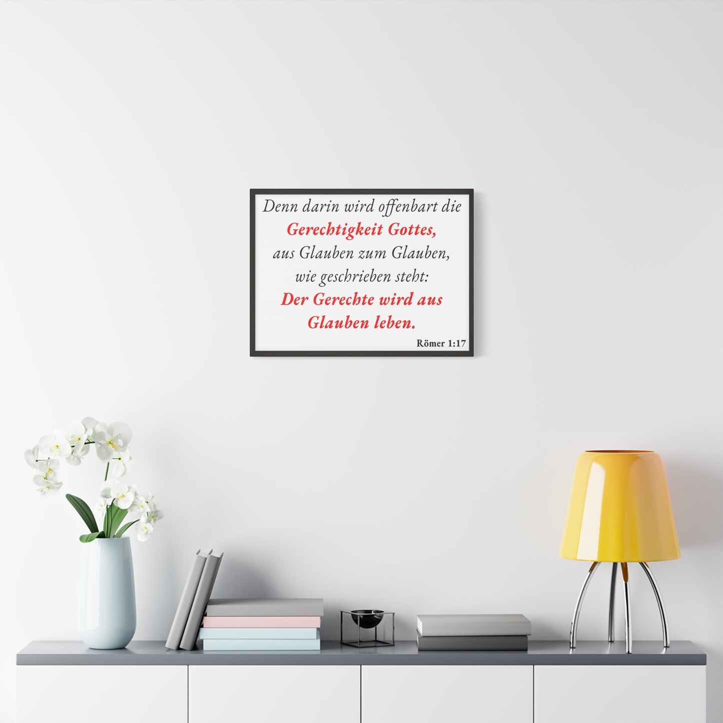 Scripture Walls Römer 1:17 Romans 1:17 Live By Faith German White Bible Verse Canvas Christian Wall Art Ready to Hang Unframed