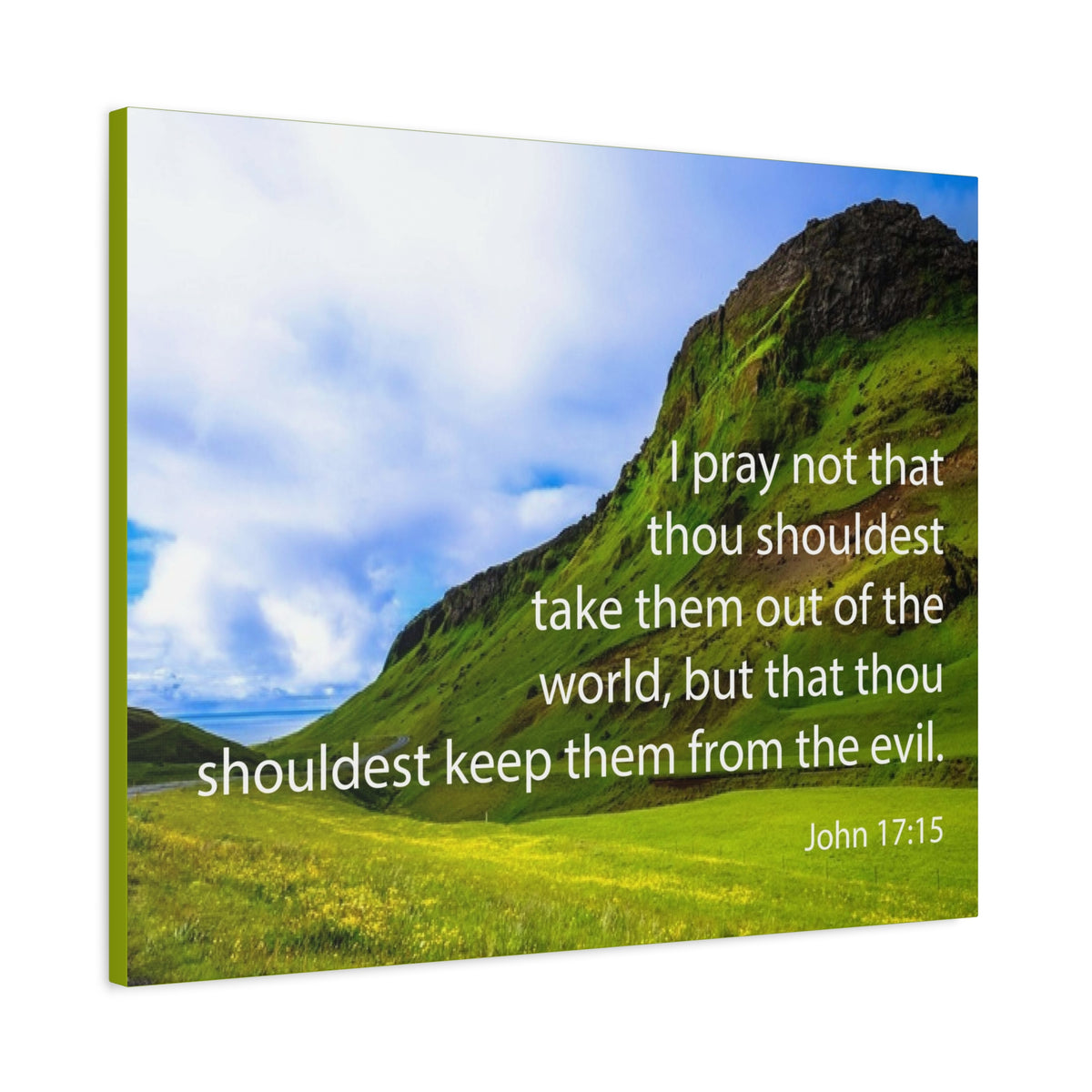 Scripture Canvas I Pray Not John 17:15 Christian Wall Art Bible Verse Print Ready to Hang