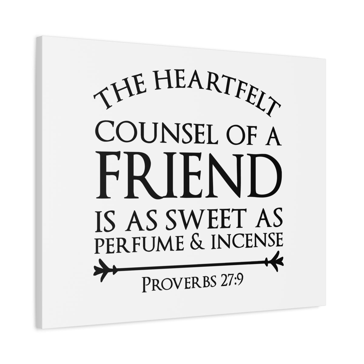 Scripture Canvas Heartfelt Counsel Proverbs 27:9 Christian Wall Art Bible Verse Print Ready to Hang