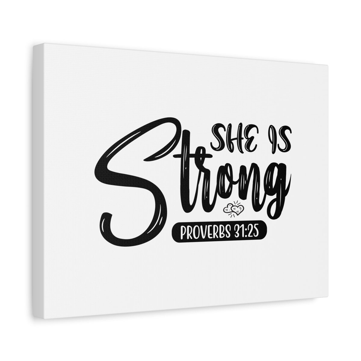 Scripture Canvas She Is Strong Proverbs 31:25 Christian Wall Art Bible Verse Print Ready to Hang
