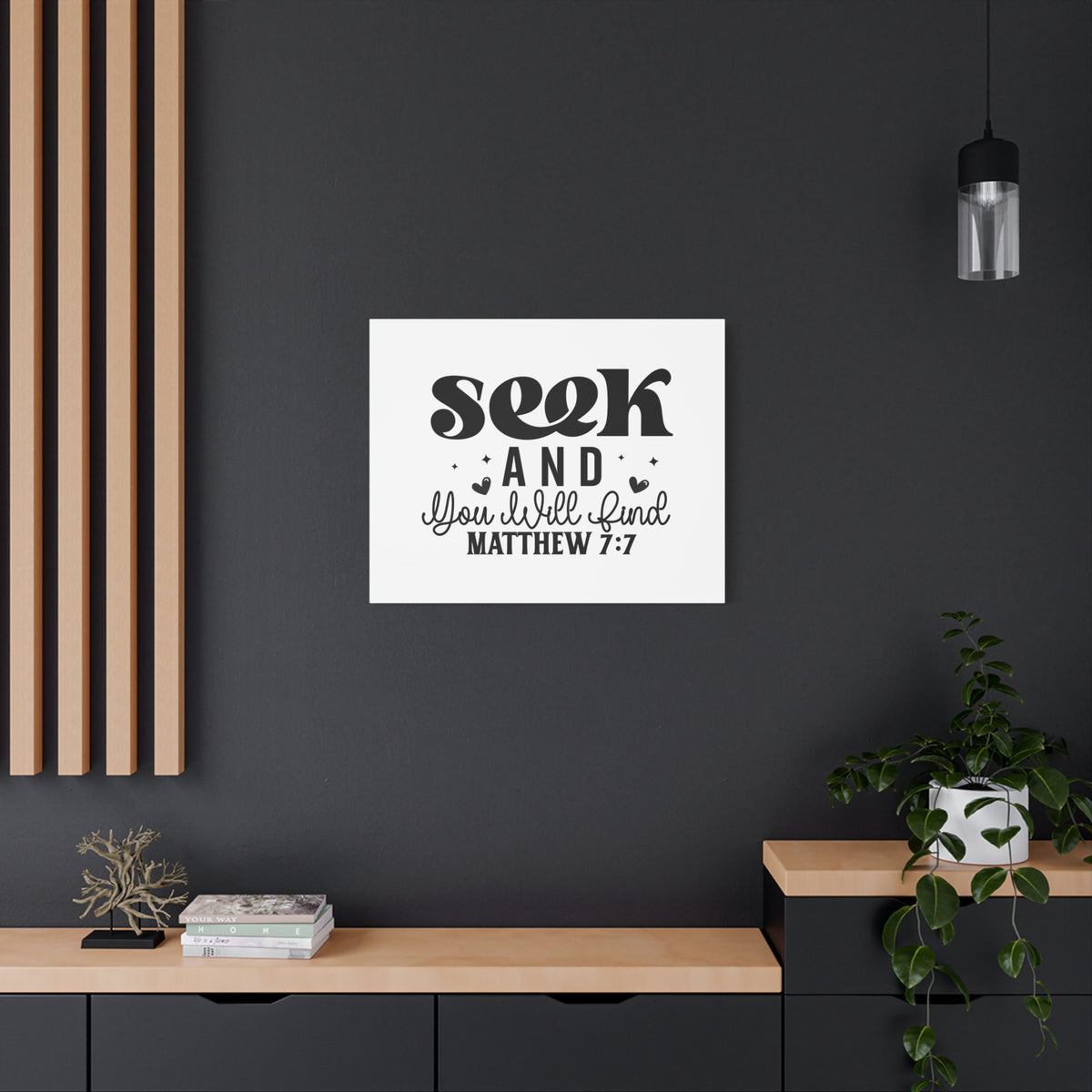 Scripture Walls Seek and You Will Find Matthew 7:7 Bible Verse Canvas Christian Wall Art Ready to Hang Unframed