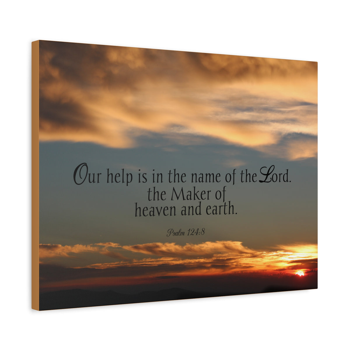 Scripture Canvas Maker Heaven And Earth Psalm 124:8 Christian Wall Art Bible Verse Print Ready to Hang