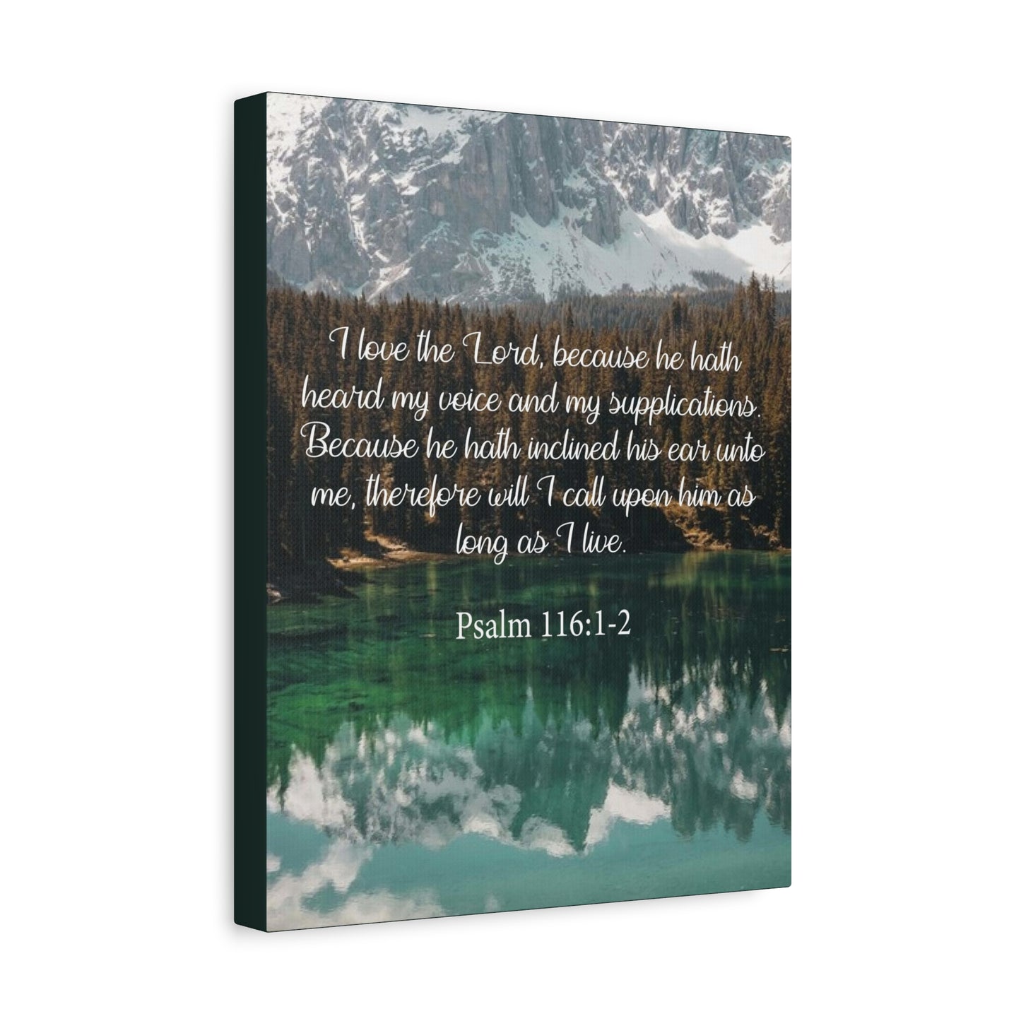 Bible Verse Canvas I Love The Lord Psalm 116:1-2 Christian Home Décor Wall Art Scripture Ready to Hang Faith Print