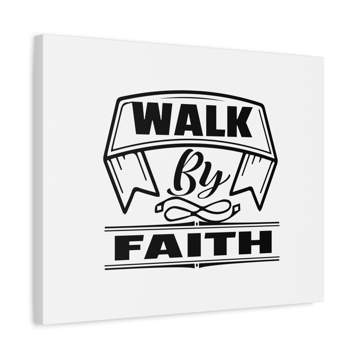 Scripture Canvas Walk By Faith 2 Corinthians 5:7 Banner Ornamental Christian Wall Art Bible Verse Print Ready to Hang