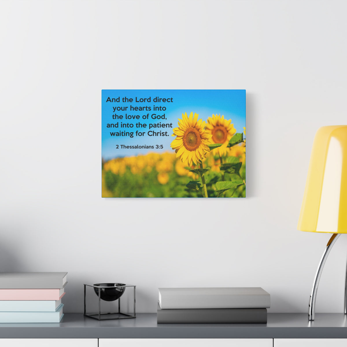 Scripture Canvas Waiting For Christ 2 Thessalonians 3:5 Christian Wall Art Bible Verse Print Ready to Hang
