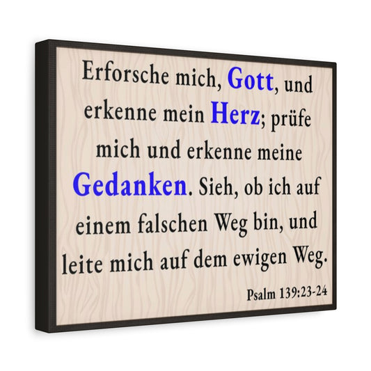 Scripture Walls Psalm 139:23-24 Search Me God German Bible Verse Canvas Christian Wall Art Ready to Hang Unframed