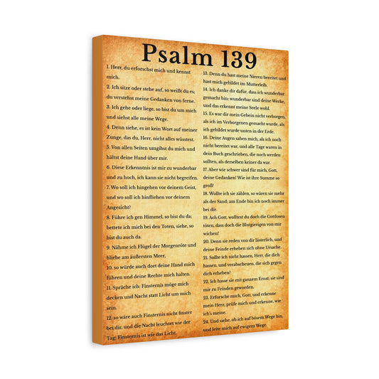 Scripture Walls Psalm 139 German Gold Bible Verse Canvas Christian Wall Art Ready to Hang Unframed