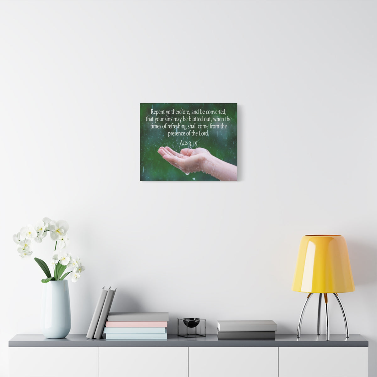 Scripture Canvas The Presence of The Lord Acts 3:19 Christian Wall Art Bible Verse Print Ready to Hang