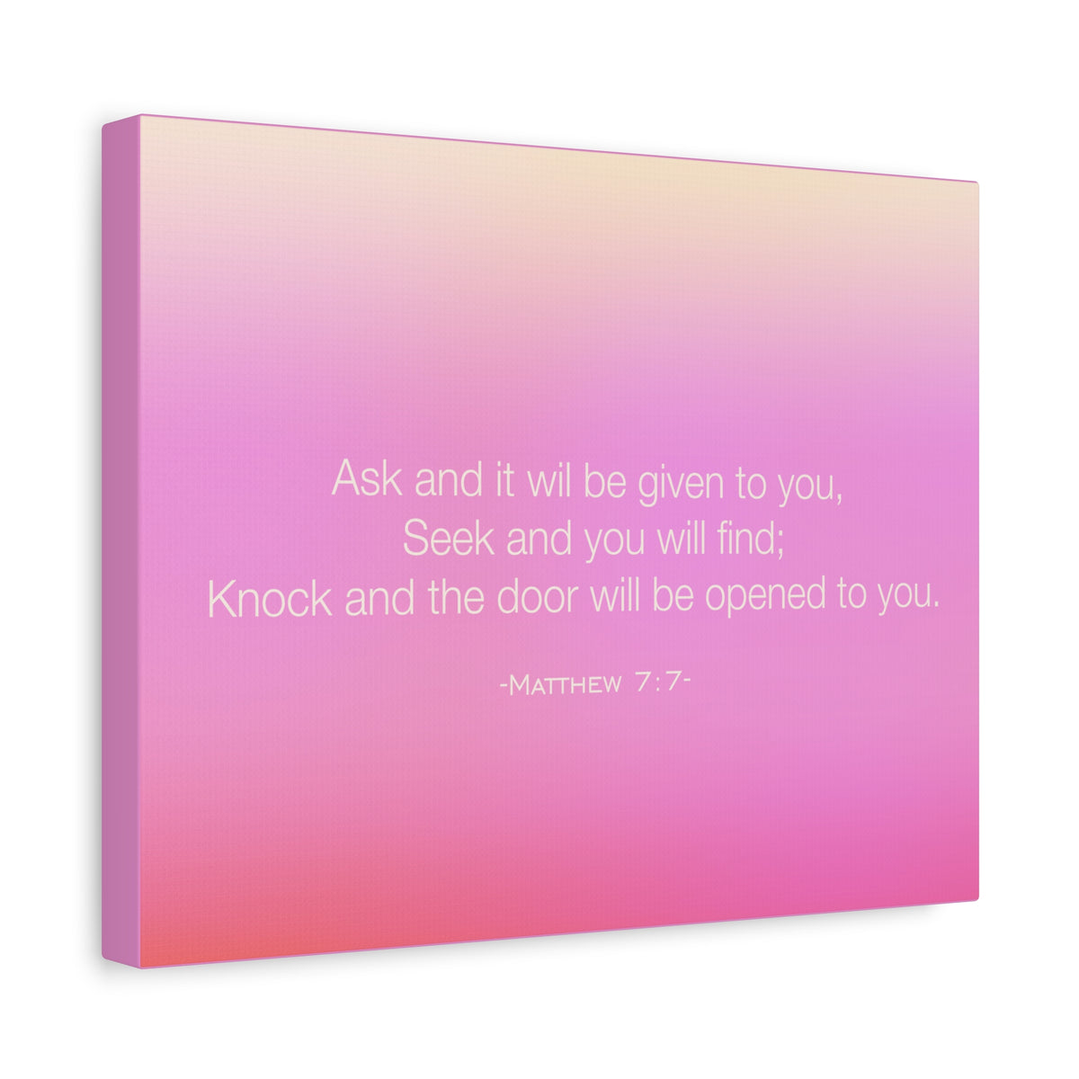 Scripture Canvas Seek And You Will Find Matthew 7:7 Christian Wall Art Bible Verse Print Ready to Hang