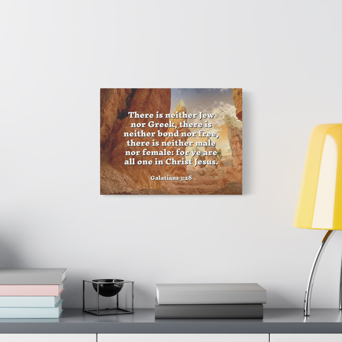 Scripture Canvas All One Galatians 3:28 Christian Wall Art Bible Verse Print Ready to Hang