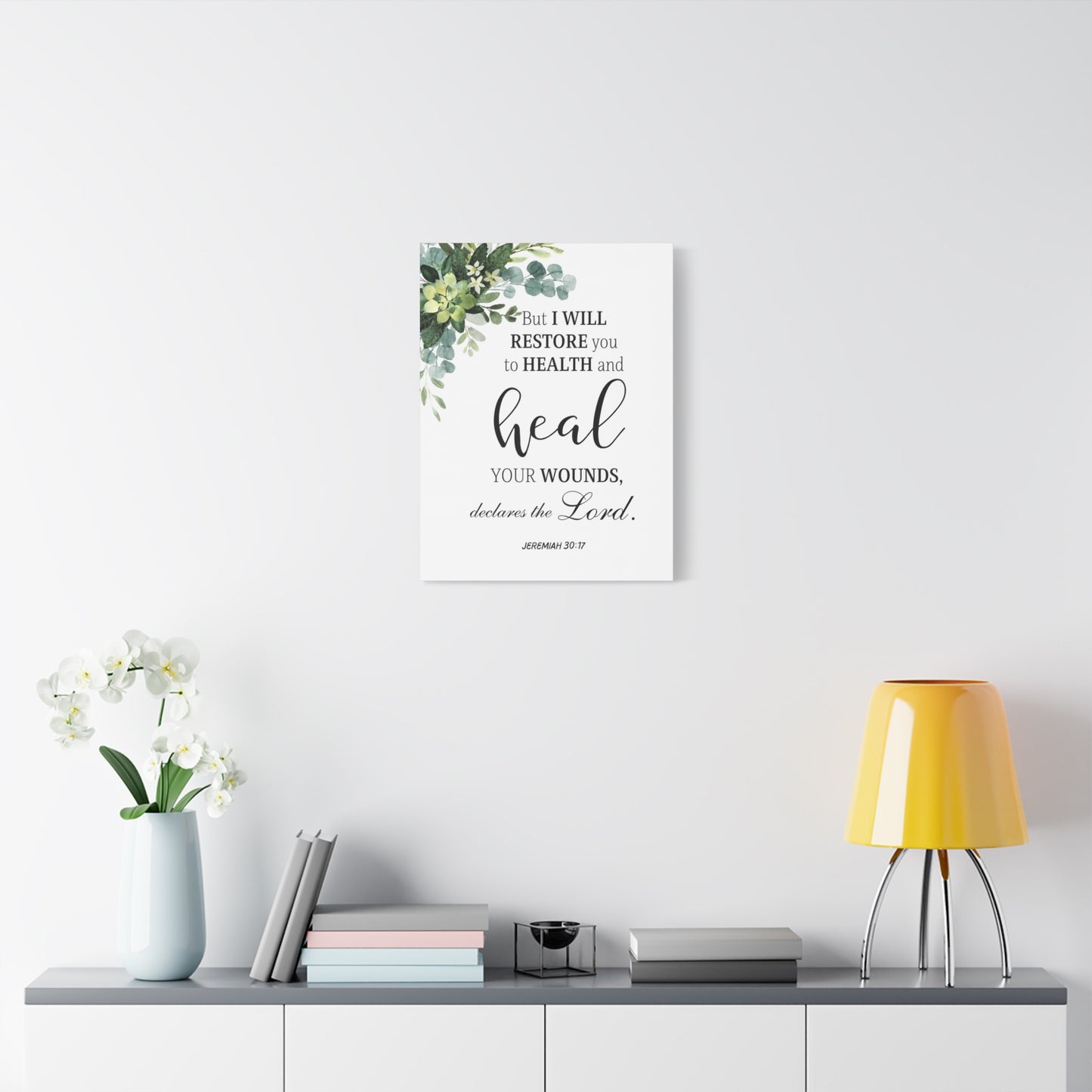 Scripture Walls Jeremiah 30:17 I Will Restore You Bible Verse Canvas Christian Wall Art Ready to Hang Unframed
