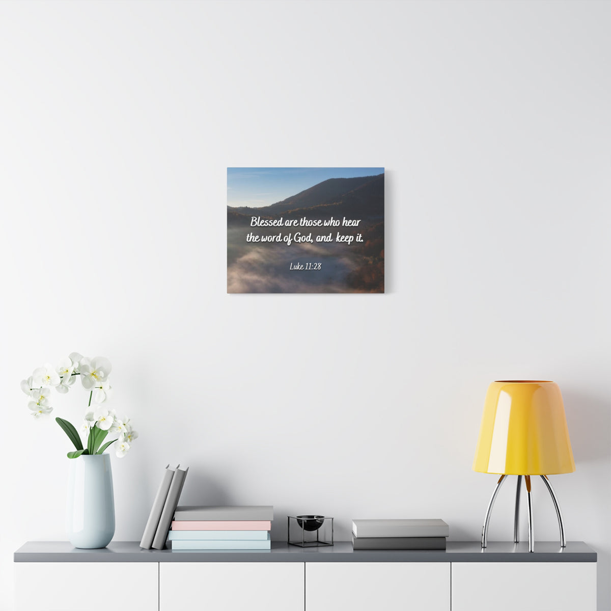 Scripture Canvas Blessed Are They Luke 11:28 Christian Wall Art Bible Verse Print Ready to Hang