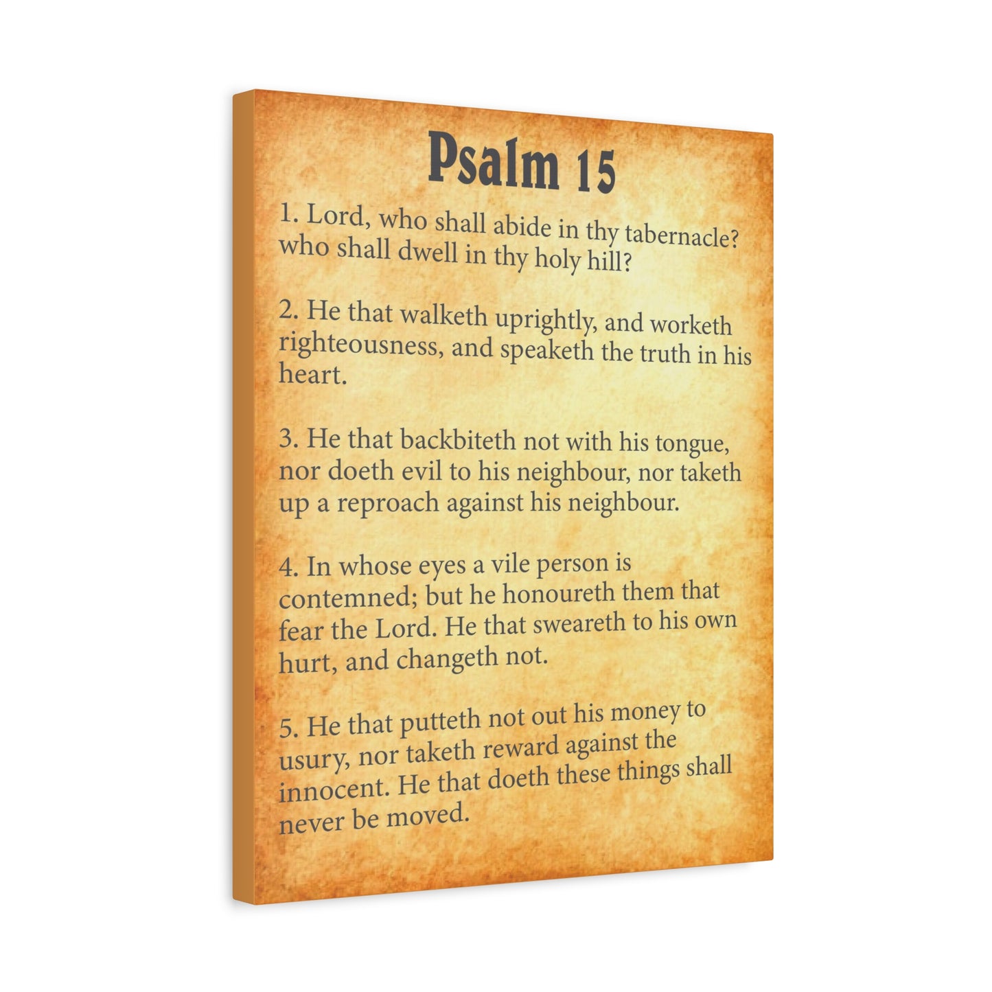 Scripture Walls Psalm 15 Gold Bible Chapter Canvas Christian Wall Art Ready to Hang