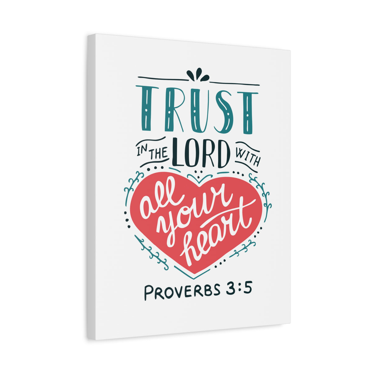 Scripture Canvas Truth In The Lord Proverbs 3:5 Christian Wall Art Bible Verse Print Ready to Hang