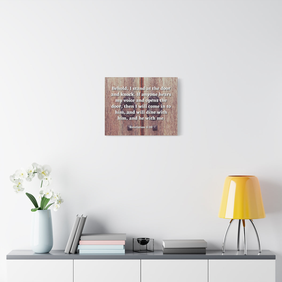 Scripture Canvas My Voice Revelation 3:20 Christian Wall Art Bible Verse Print Ready to Hang