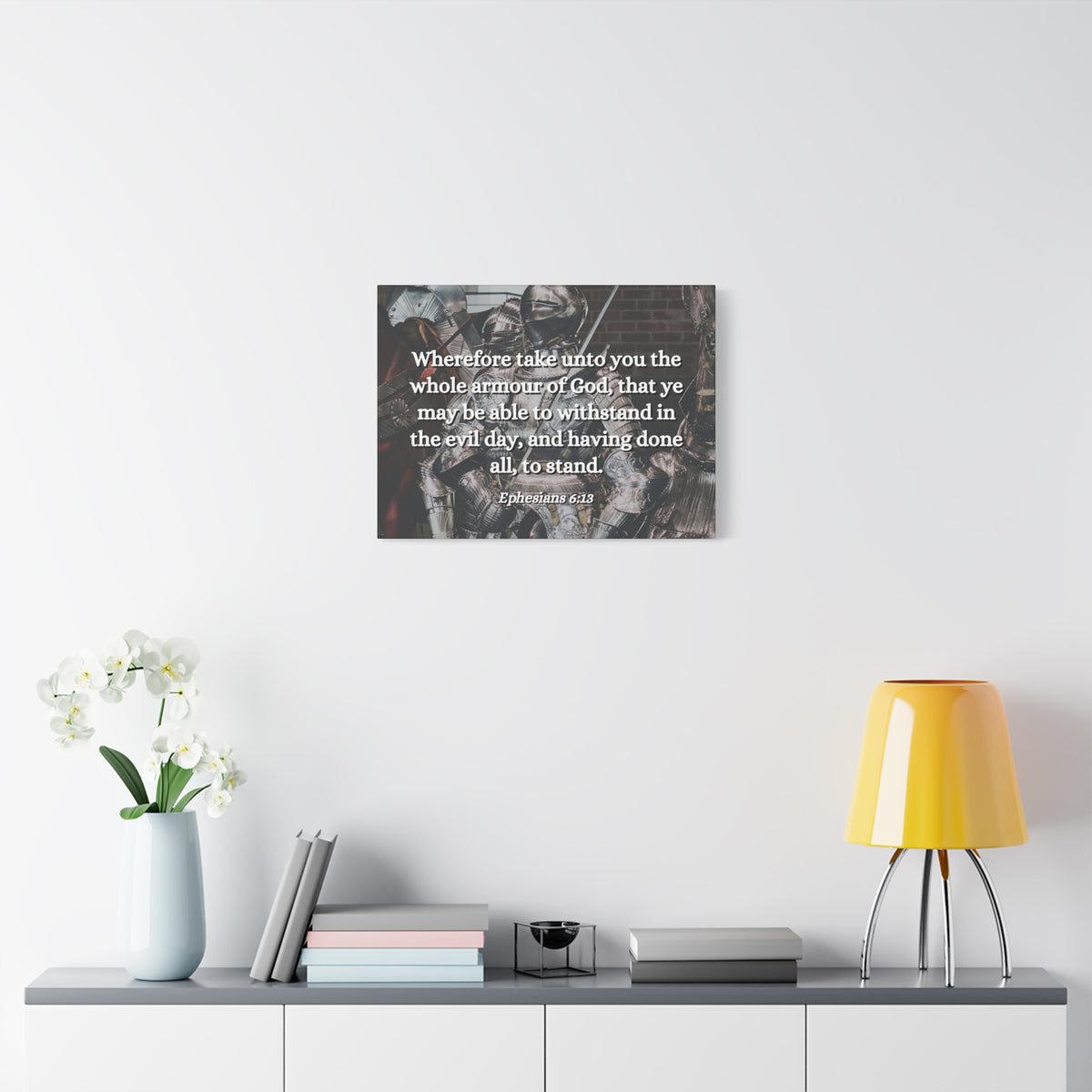Scripture Canvas Whole Armour Ephesians 6:13 Christian Wall Art Bible Verse Print Ready to Hang