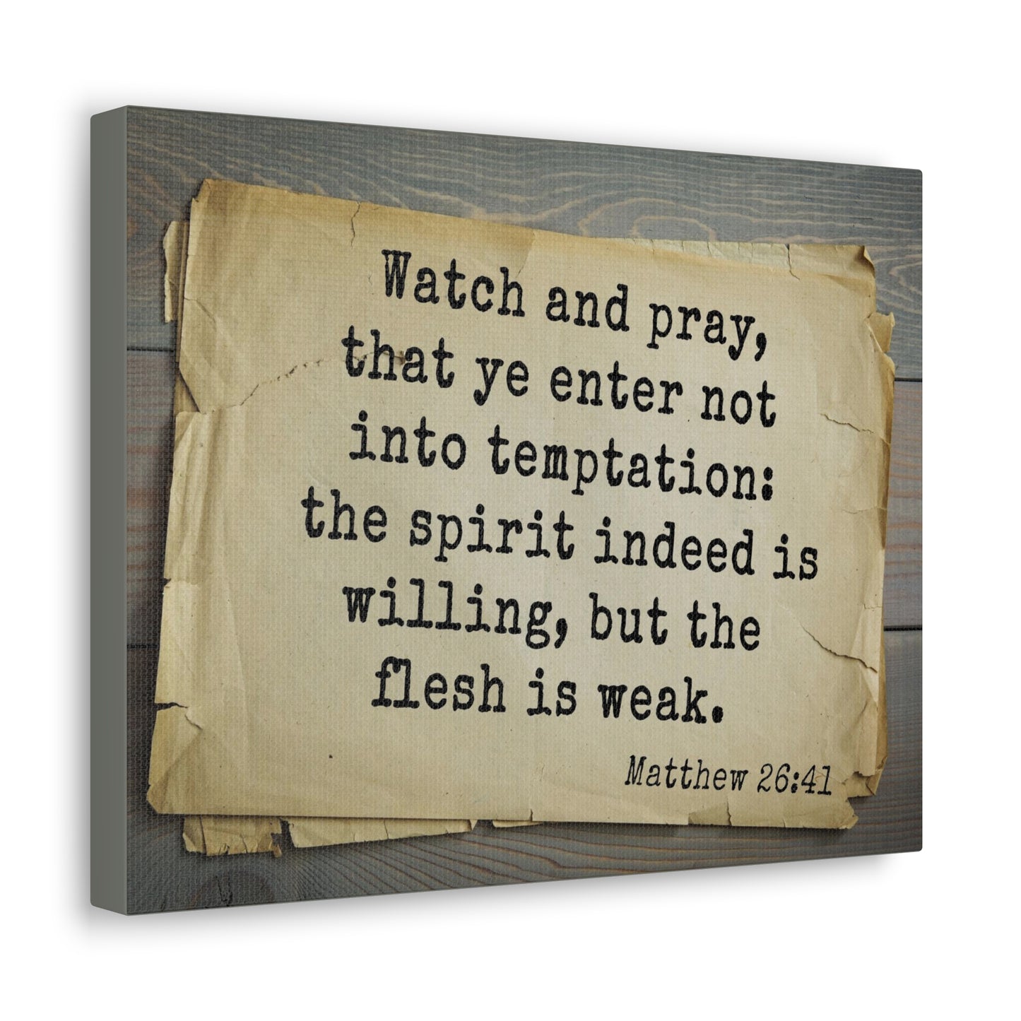 Watch And Pray Matthew 26:41 Bible Verse Canvas Christian Wall Art Bible Verse Print Ready To Hang