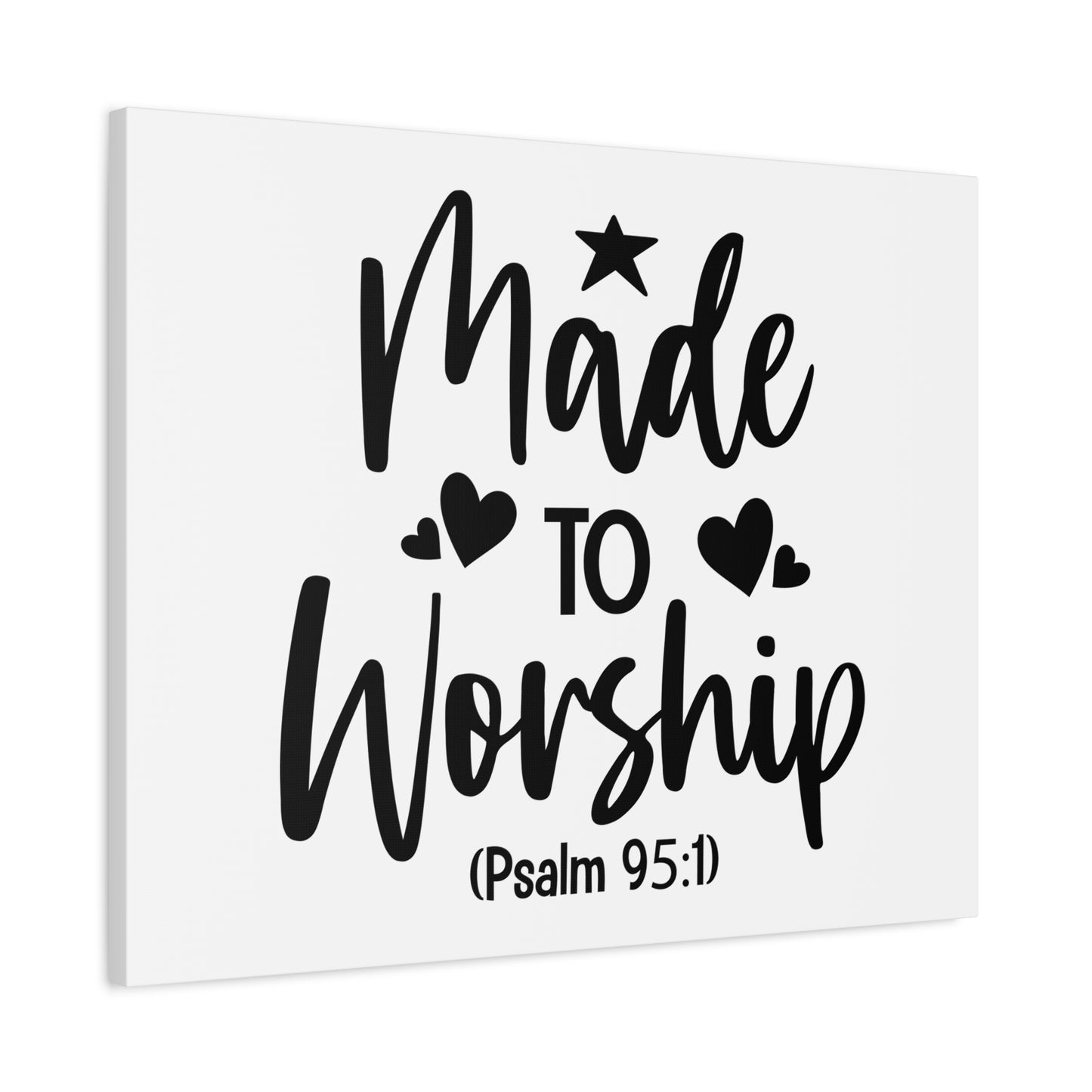 Scripture Walls To Worship Psalm 95:1 Star & Hearts Bible Verse Canvas Christian Wall Art Ready to Hang