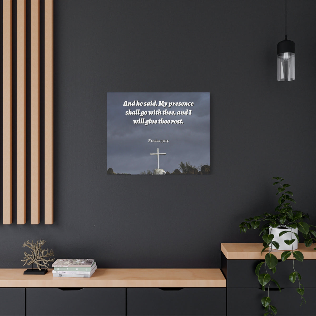 Scripture Canvas My Presence Exodus 33:14 Christian Wall Art Bible Verse Print Ready to Hang
