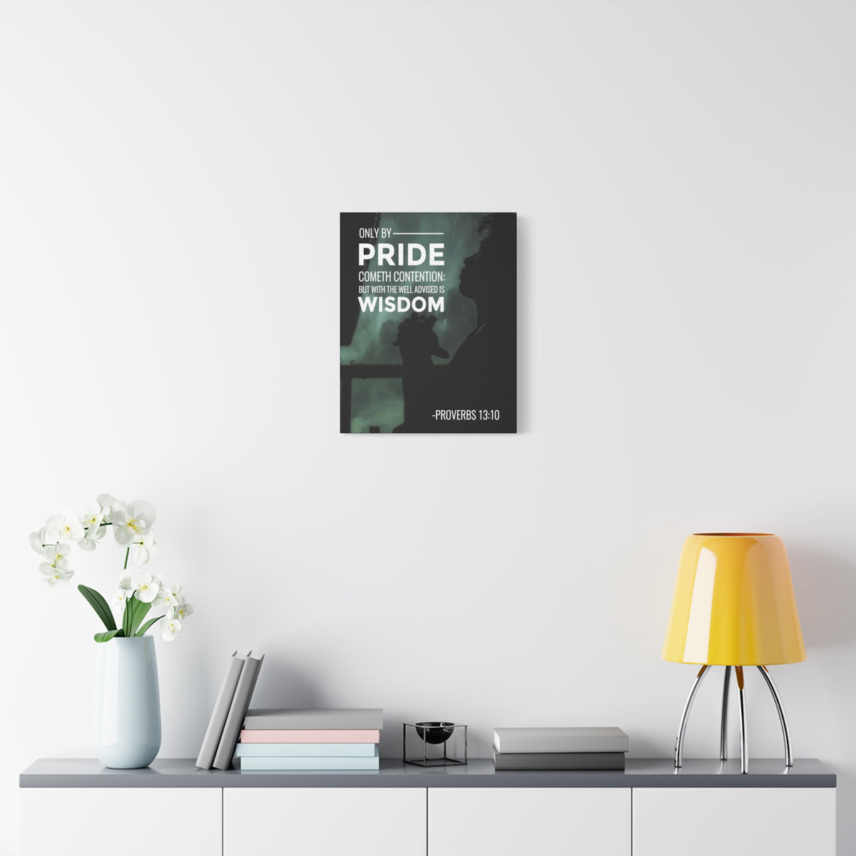 Scripture Canvas Only by Pride Proverbs 13:10 Christian Wall Art Bible Verse Print Ready to Hang