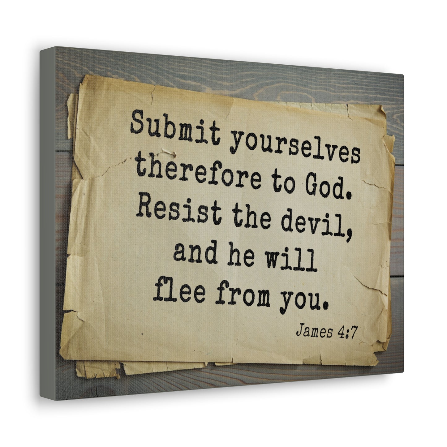 Therefore To God James 4:7 Bible Verse Canvas Christian Wall Art Bible Verse Print Ready To Hang