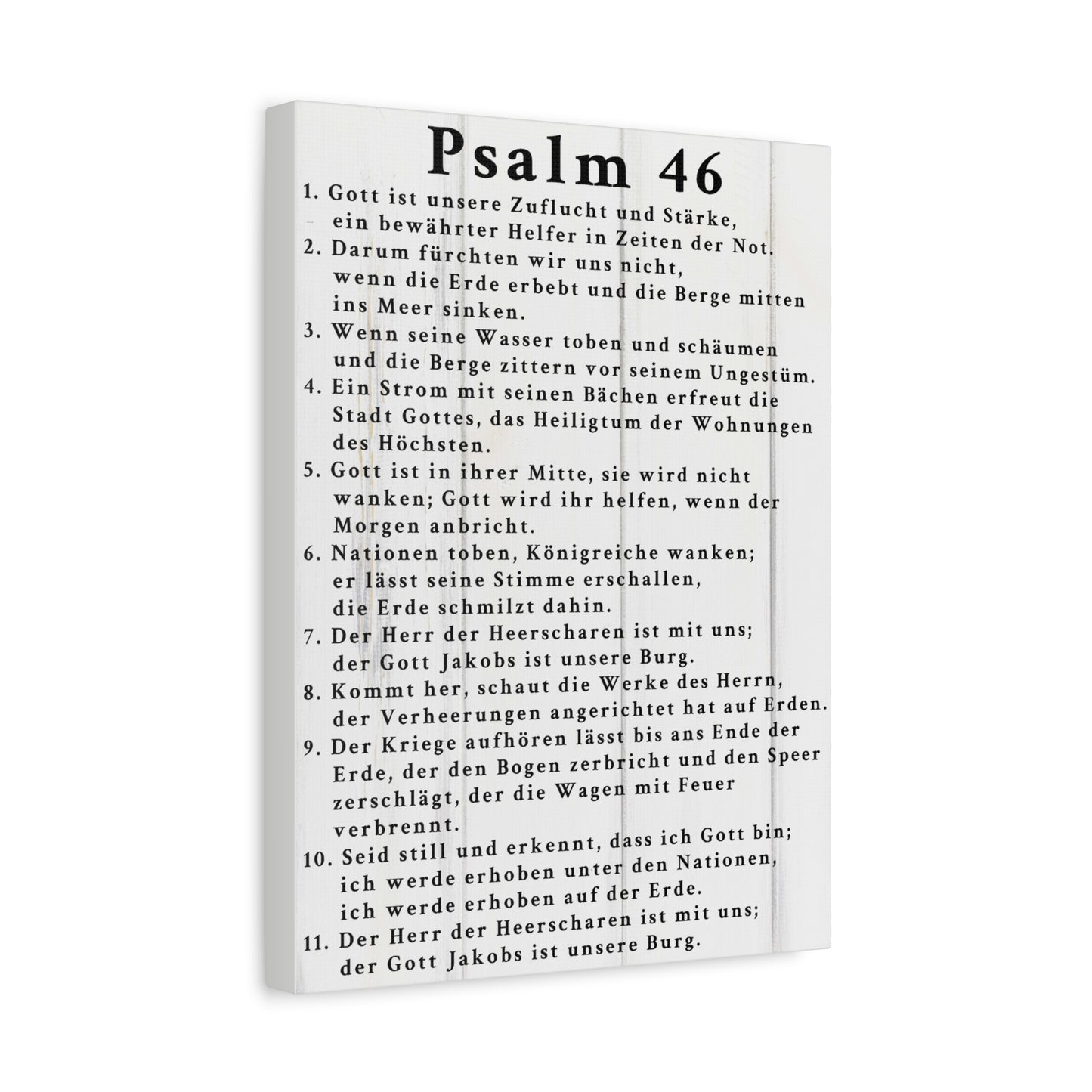 Scripture Walls Psalm 46 German White Bible Verse Canvas Christian Wall Art Ready to Hang Unframed