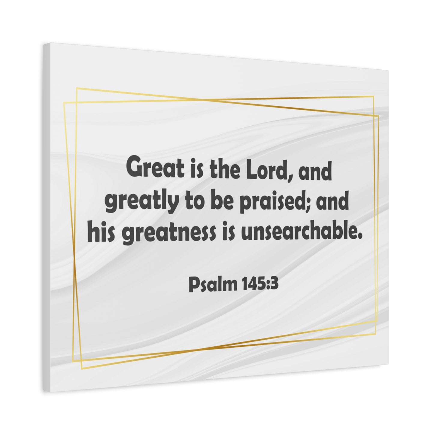 Bible Verse Canvas Great is the Lord Psalm 145:3 Christian Home Décor Wall Art Scripture Ready to Hang Faith Print