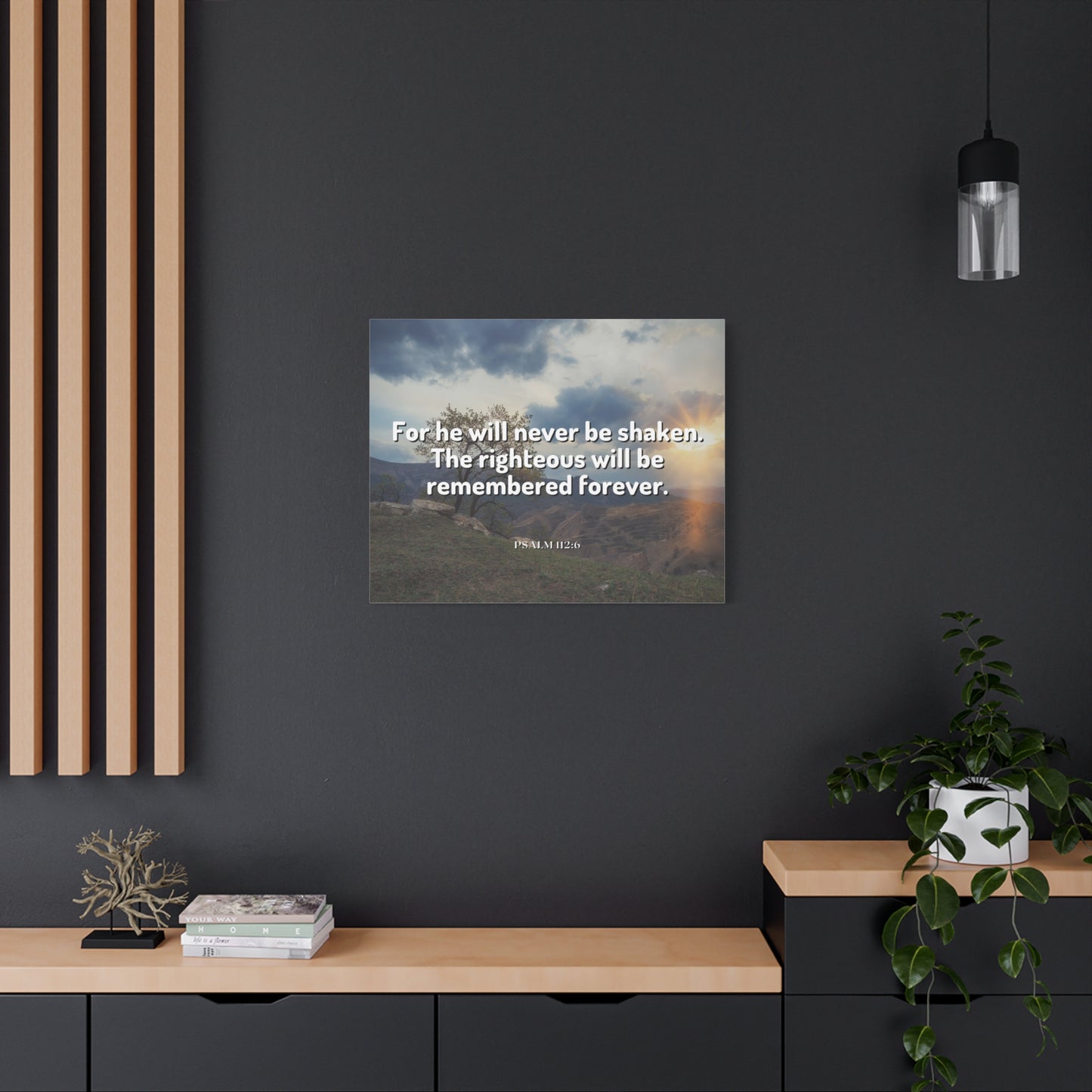 Scripture Canvas Remembered Forever Psalm 112:6 Christian Wall Art Bible Verse Print Ready to Hang