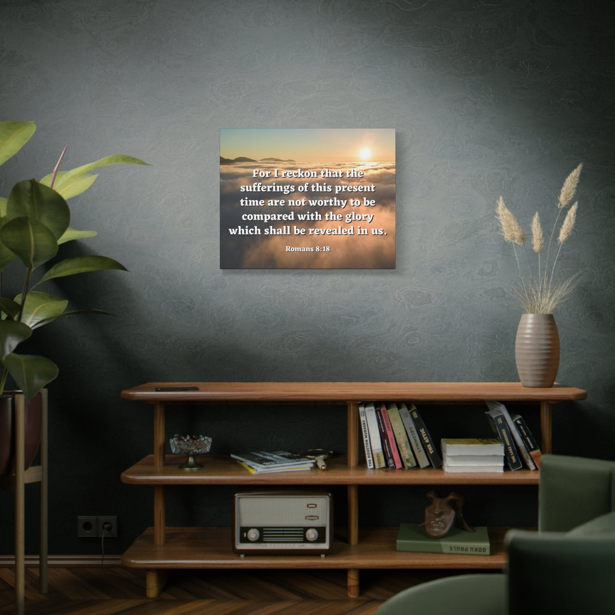 Scripture Canvas The Sufferings Romans 8:18 Christian Wall Art Bible Verse Print Ready to Hang