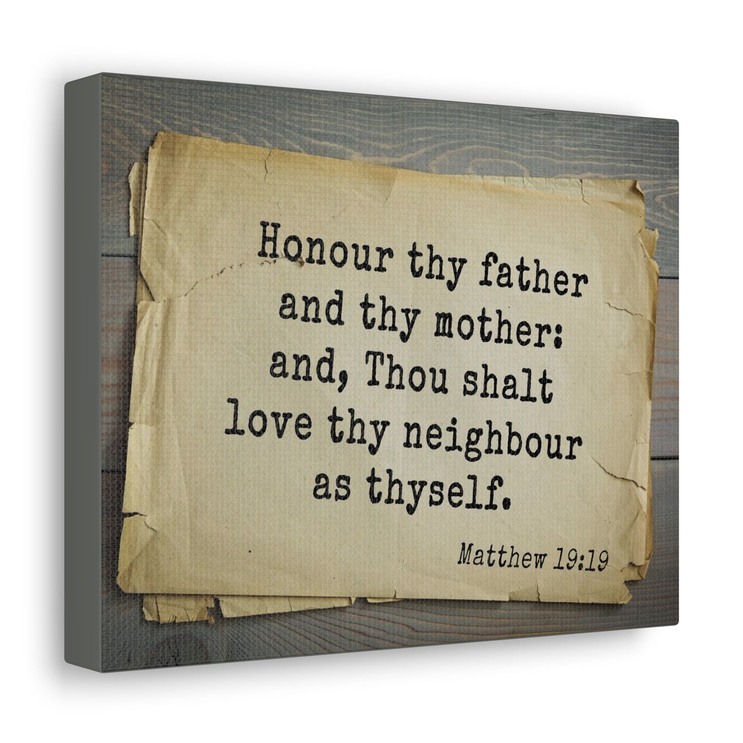 Thou Shalt Love Matthew 19:19 Bible Verse Canvas Christian Wall Art Bible Verse Print Ready To Hang
