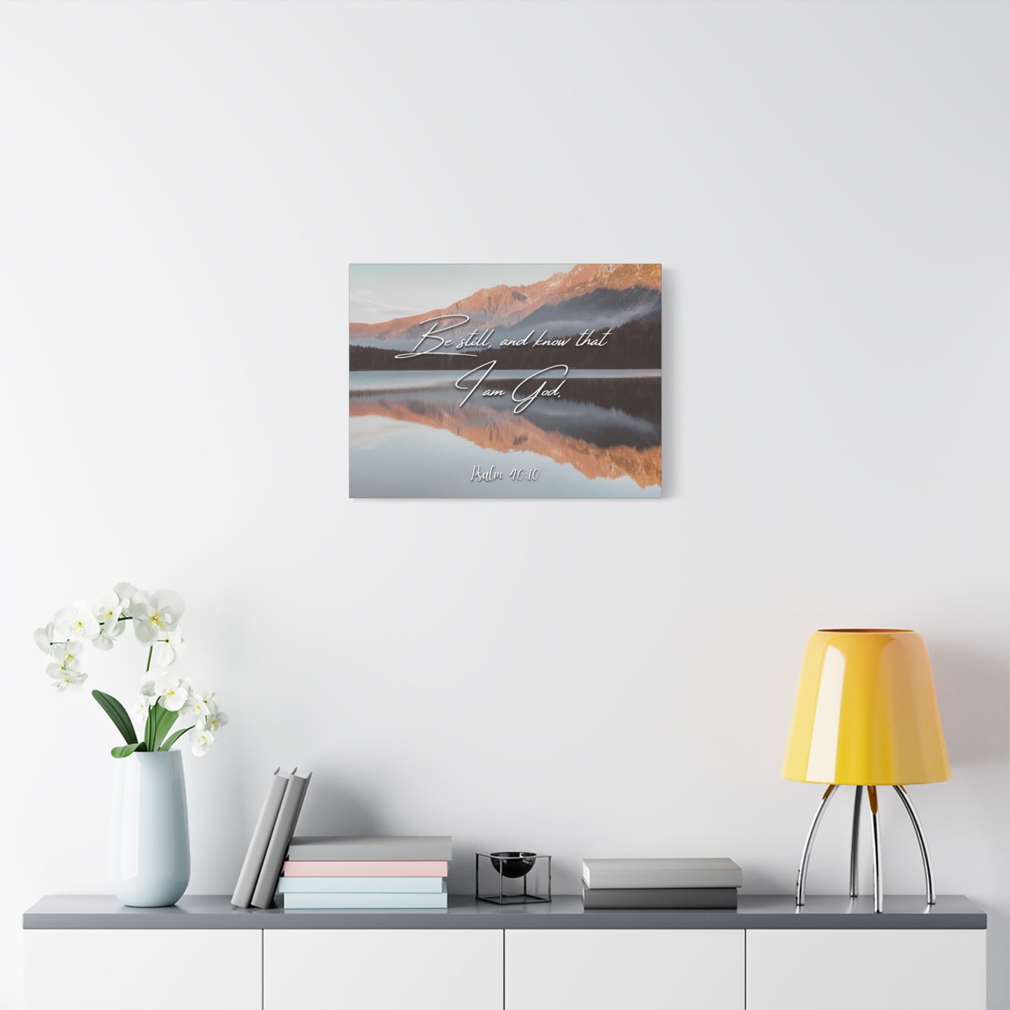 Scripture Canvas Be Still & Know I Am God Psalm 46:10 Christian Wall Art Bible Verse Print Ready to Hang