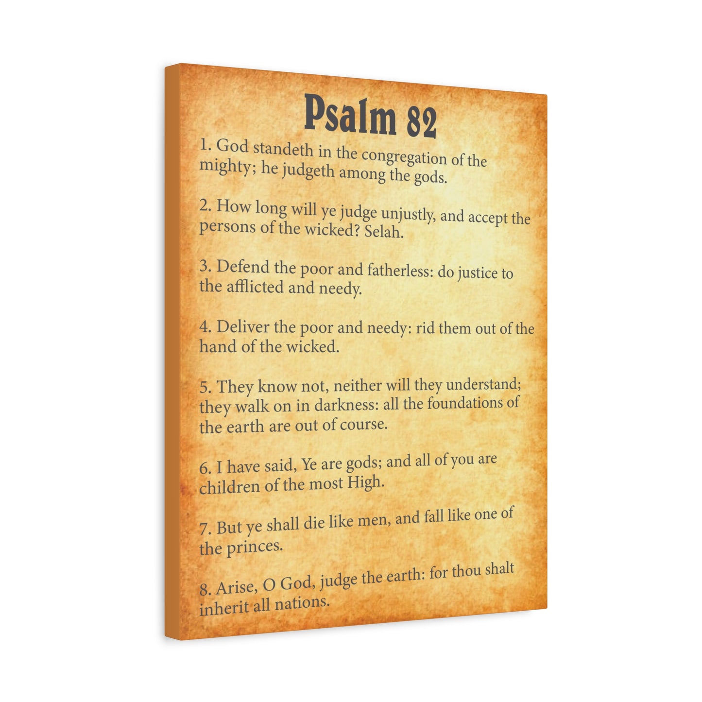 Scripture Walls Psalm 82 Gold Bible Chapter Canvas Christian Wall Art Ready to Hang
