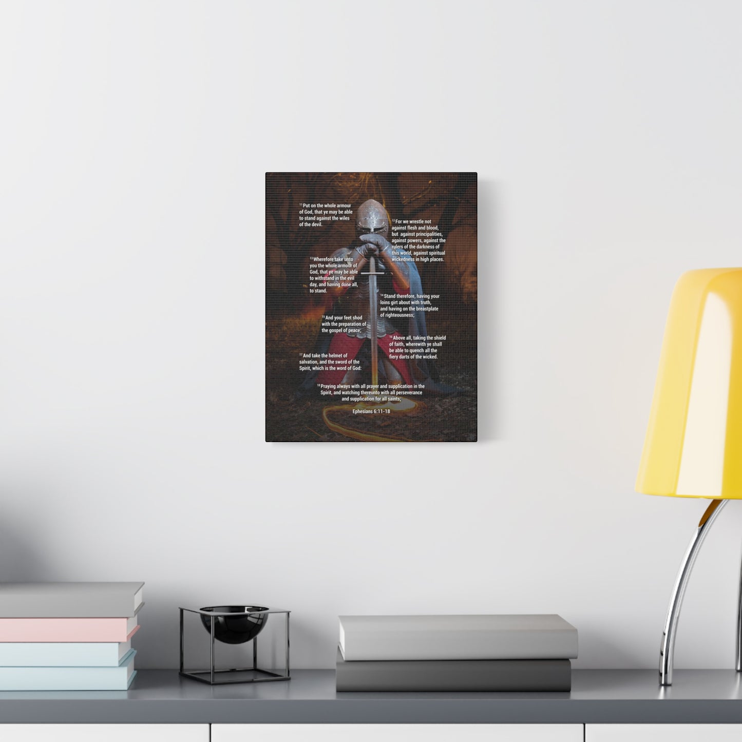 Armour of God Ephesians Bible Verse Canvas Ready to Hang Christian Wall Décor Scripture Art