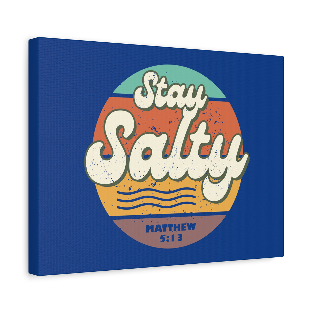 Scripture Canvas Stay Salty Matthew 5:13 Christian Wall Art Bible Verse Print Ready to Hang