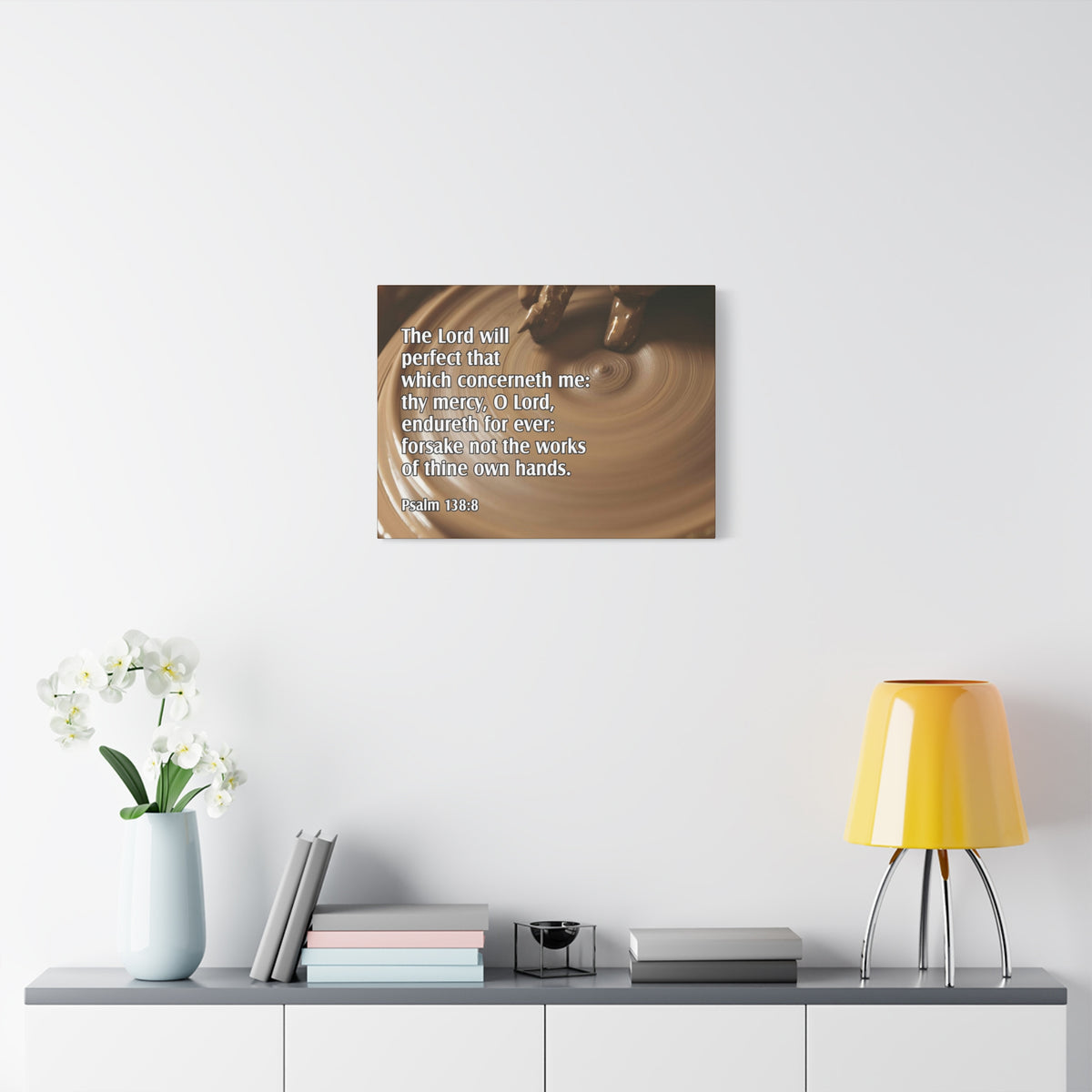 Scripture Canvas The Lord Will Perfect Psalm 138:8 Christian Wall Art Bible Verse Print Ready to Hang