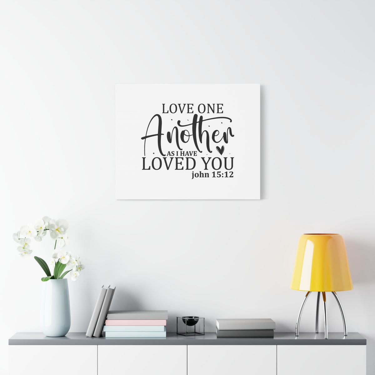 Scripture Canvas Loved You John 15:12 Christian Wall Art Bible Verse Print Ready to Hang