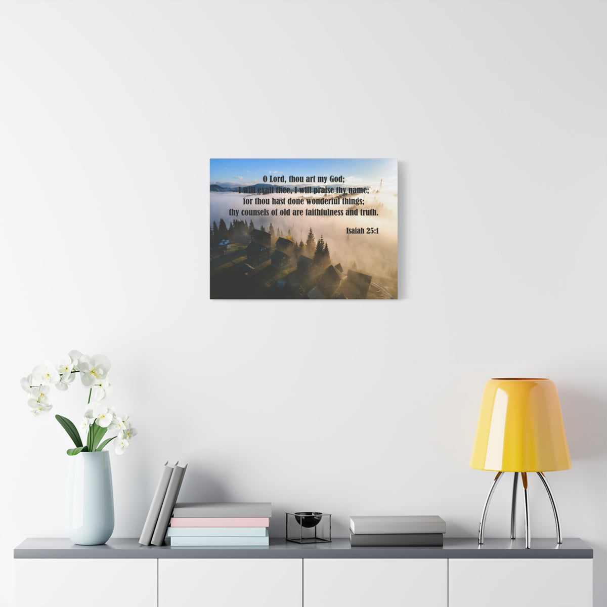 Scripture Canvas Faithfullness and Truth Isaiah 25:1 Christian Wall Art Bible Verse Print Ready to Hang