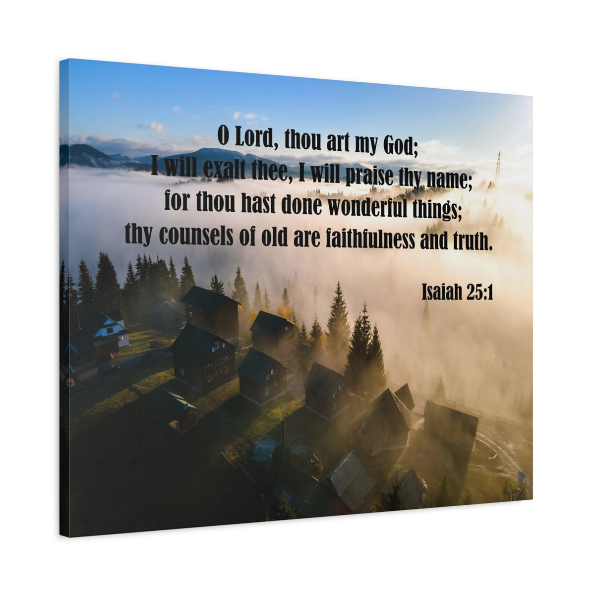 Scripture Canvas Faithfullness and Truth Isaiah 25:1 Christian Wall Art Bible Verse Print Ready to Hang