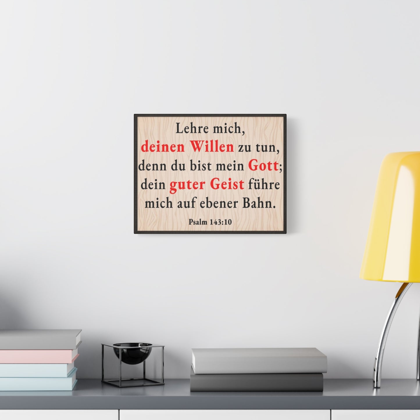Scripture Walls Psalm 143:10 Doing Your Will German Bible Verse Canvas Christian Wall Art Ready to Hang Unframed