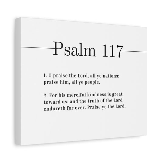 Scripture Canvas Merciful Kindness Psalm 117 Christian Wall Art Bible Verse Print Ready to Hang