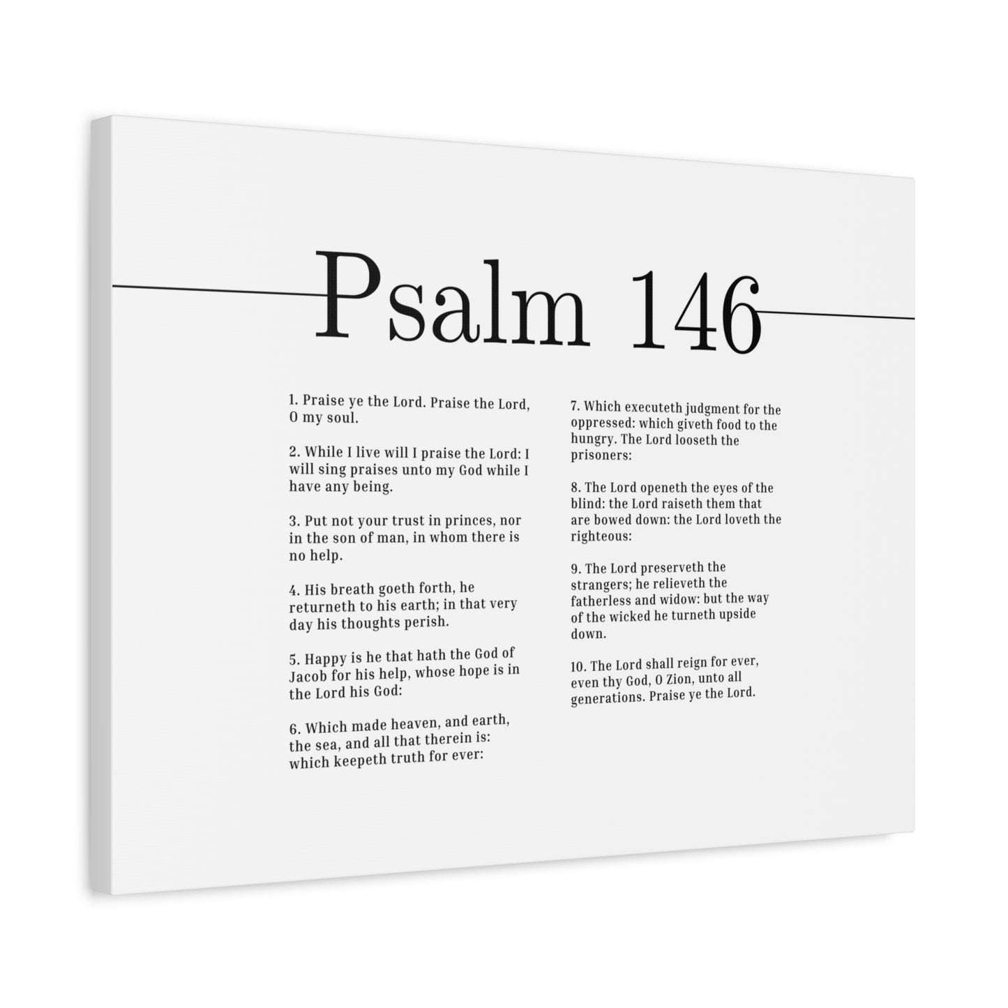Scripture Canvas The Lord Loveth The Righteous Psalm 146 Christian Wall Art Bible Verse Print Ready to Hang