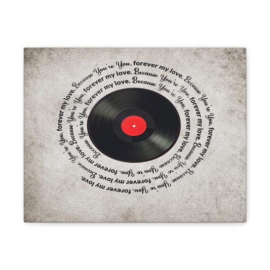 To My Wife Forever My Love Vinyl Record Canvas Wall Art – Perfect Gift for Music Lovers & Soulmates