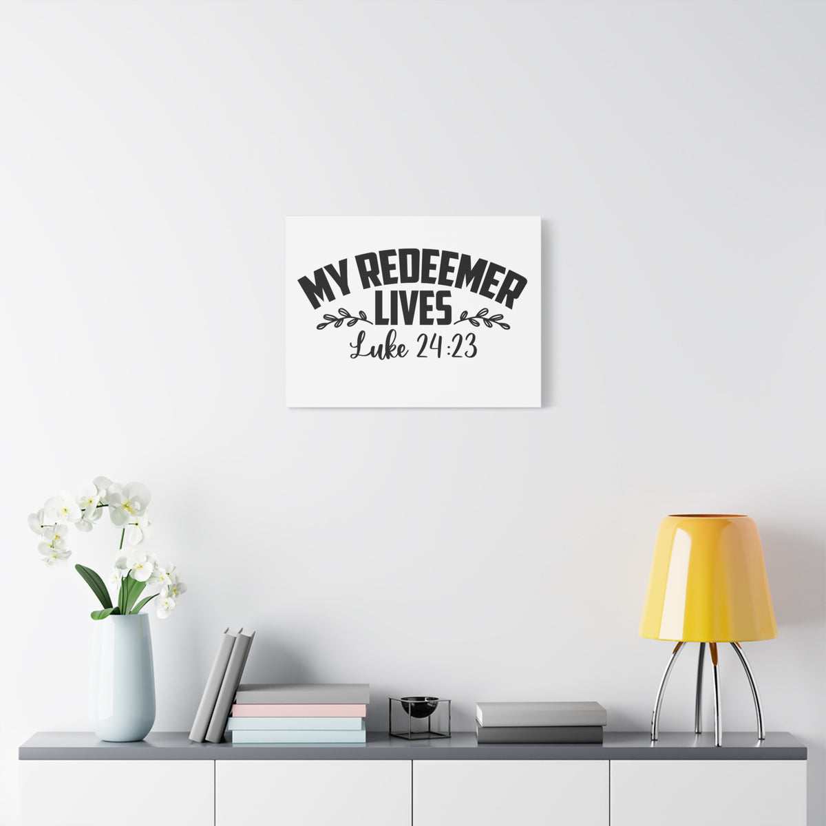 Scripture Canvas My Redeemer Lives Luke 24:23 Christian Wall Art Bible Verse Print Ready to Hang