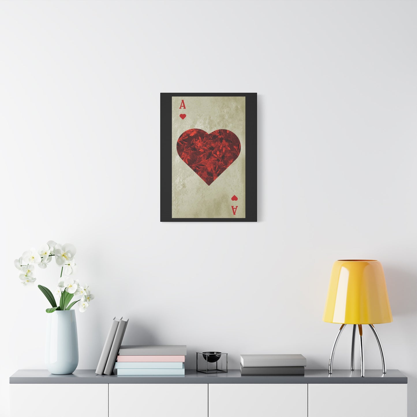 Ace Of Hearts Playing Card Canvas Wall Art for Home Decor Ready-to-Hang