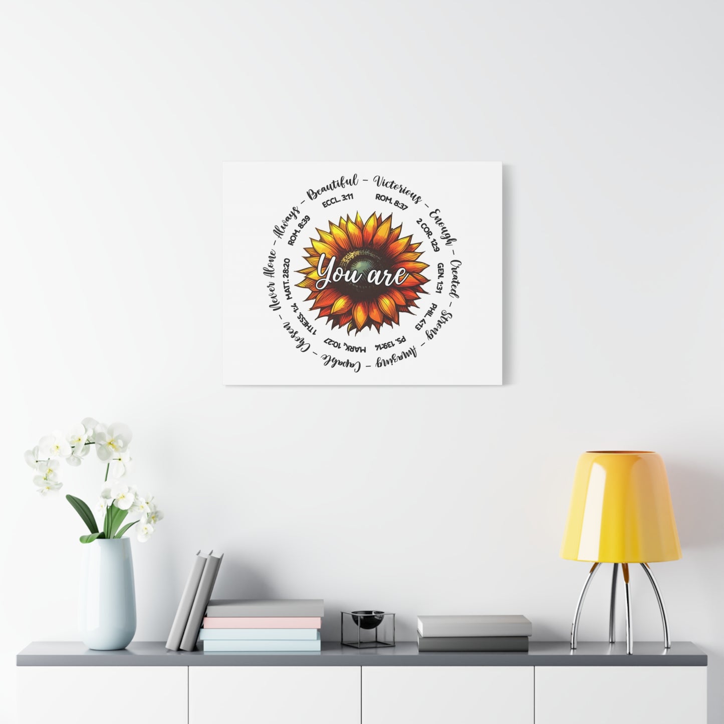 Scripture Walls God Says You Are Sunflower Bible Verse Canvas Christian Wall Art Ready to Hang Unframed