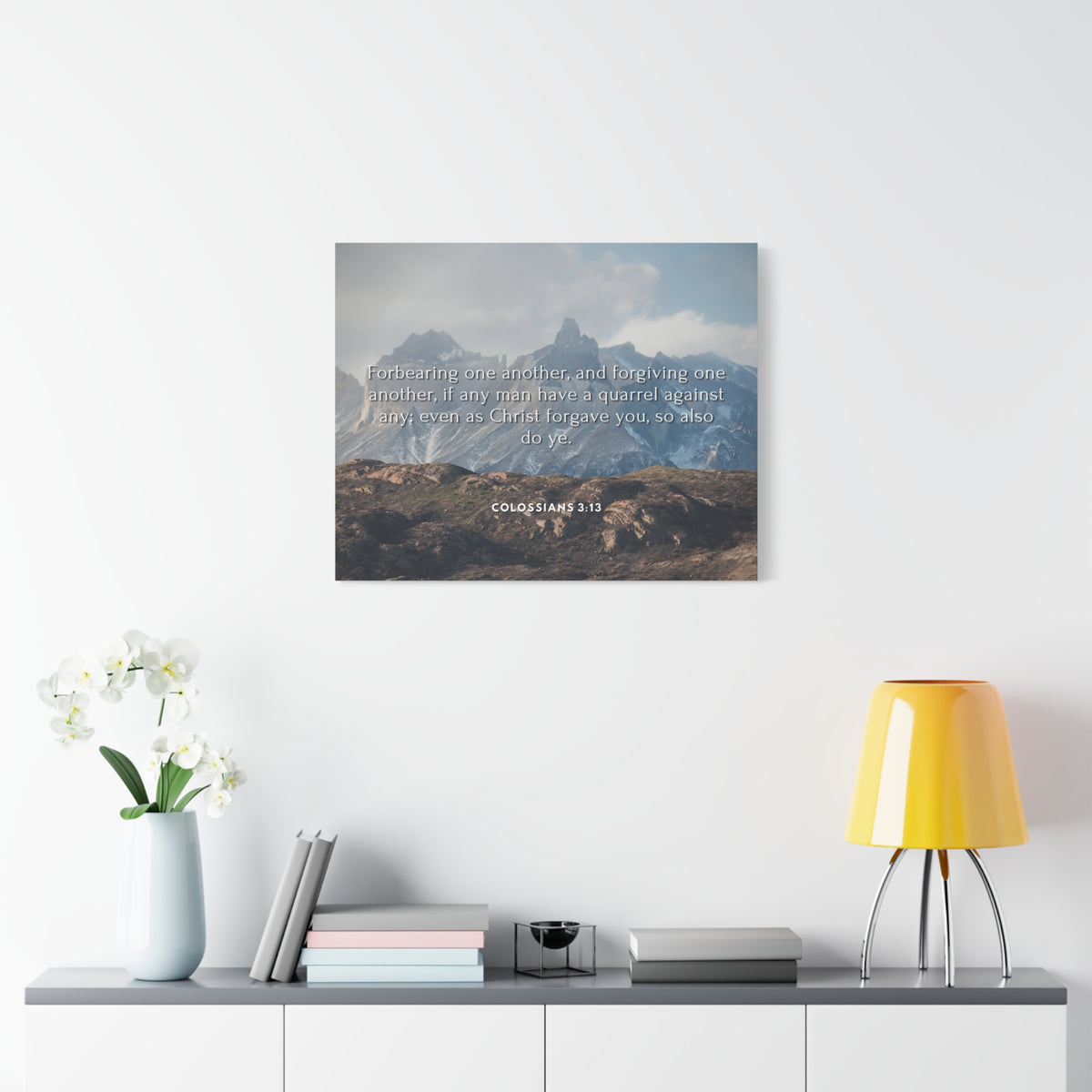 Scripture Canvas Forgiving One Another Colossians 3:13 Christian Wall Art Bible Verse Print Ready to Hang