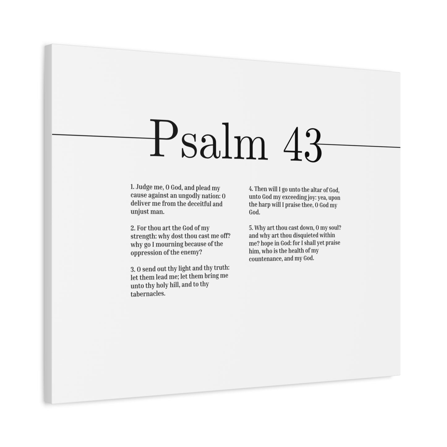 Scripture Canvas Judge Me, O God Psalm 43 Christian Wall Art Bible Verse Print Ready to Hang